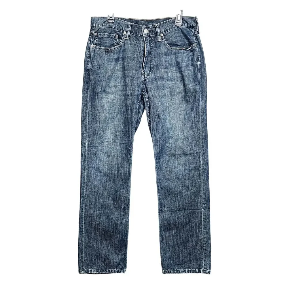 Levi's 514 Jeans‎ Relaxed Straight Fit Mens 34 X 31 Blue Denim R Tab Blank Tab